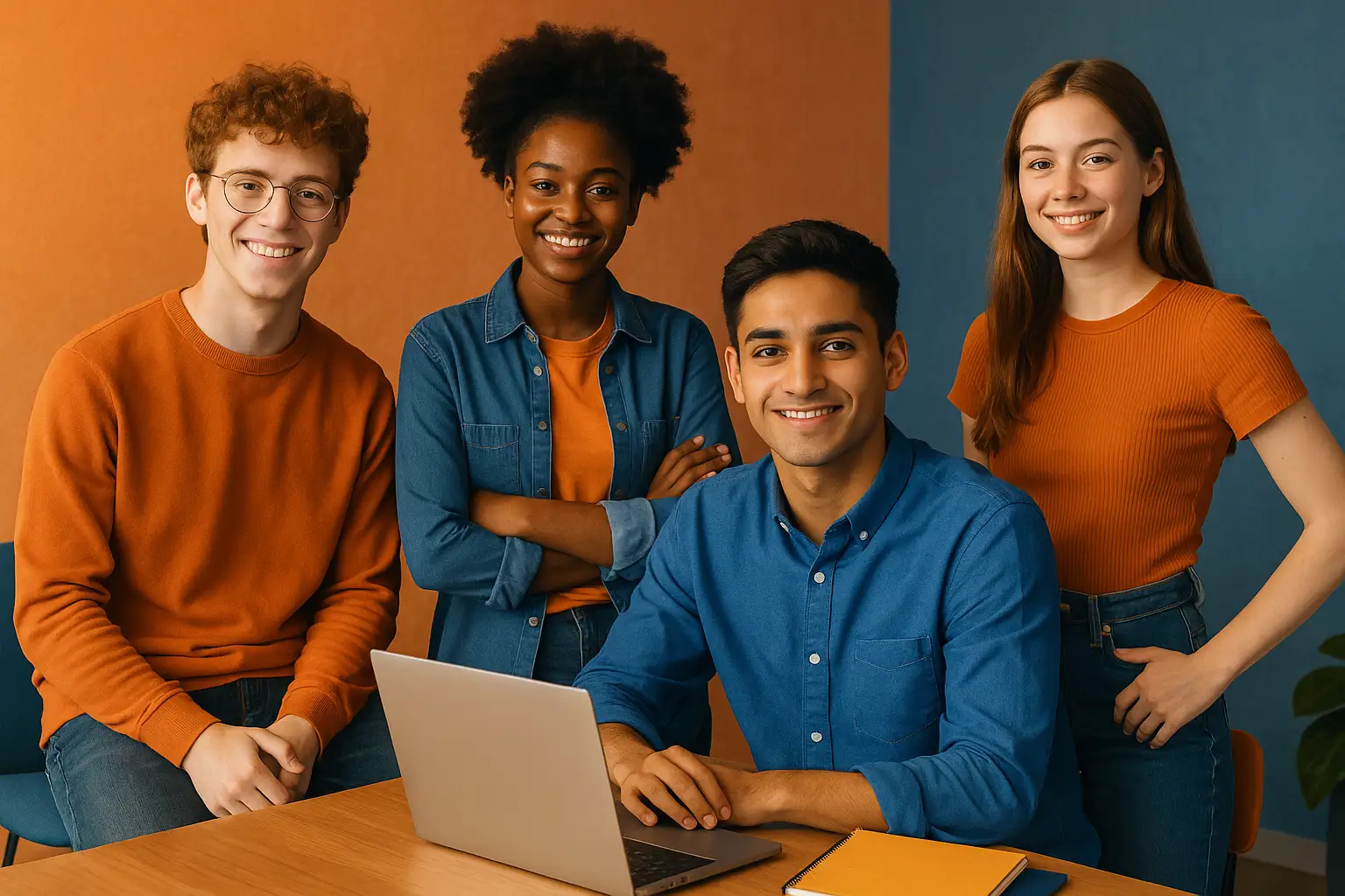 Equipo colaborando en proyectos